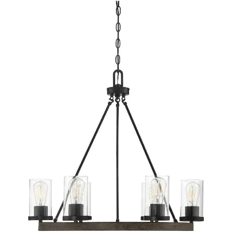 Outdoor - rated track lighting for patiosMeridian Six Light Chandelier