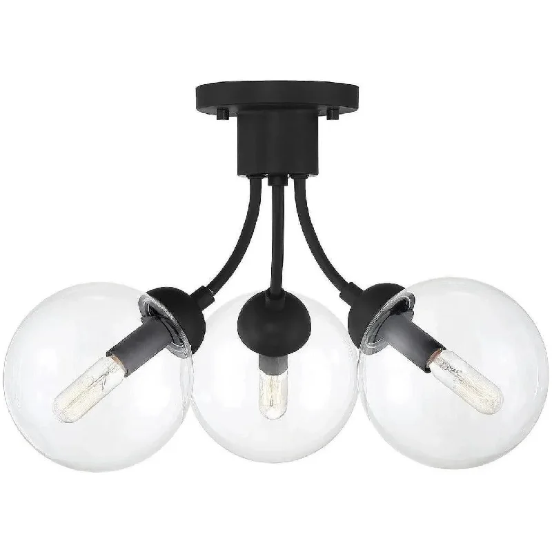 Track lighting with swivel heads for precise aimingMeridian Three Light Semi Flush Mount