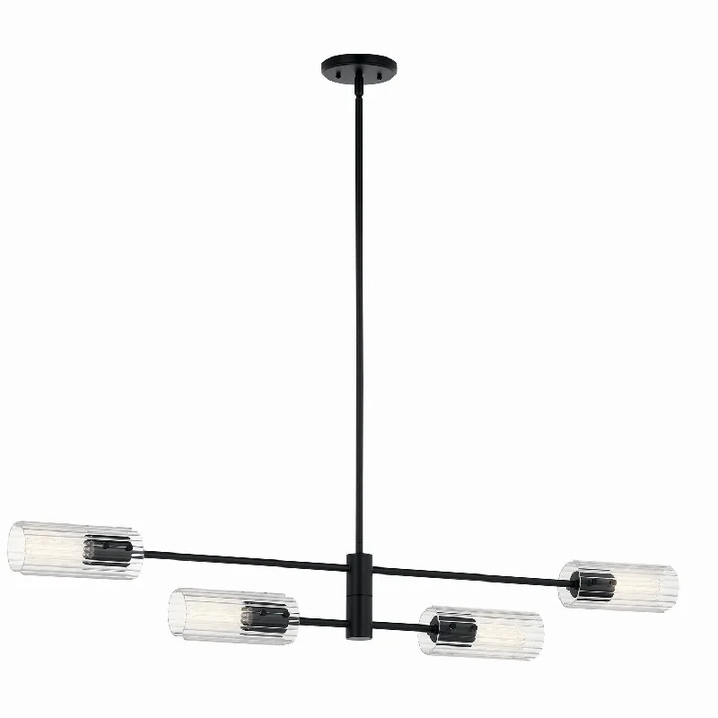 Track lighting with swivel heads for precise aimingVelestino Linear  Chandelier