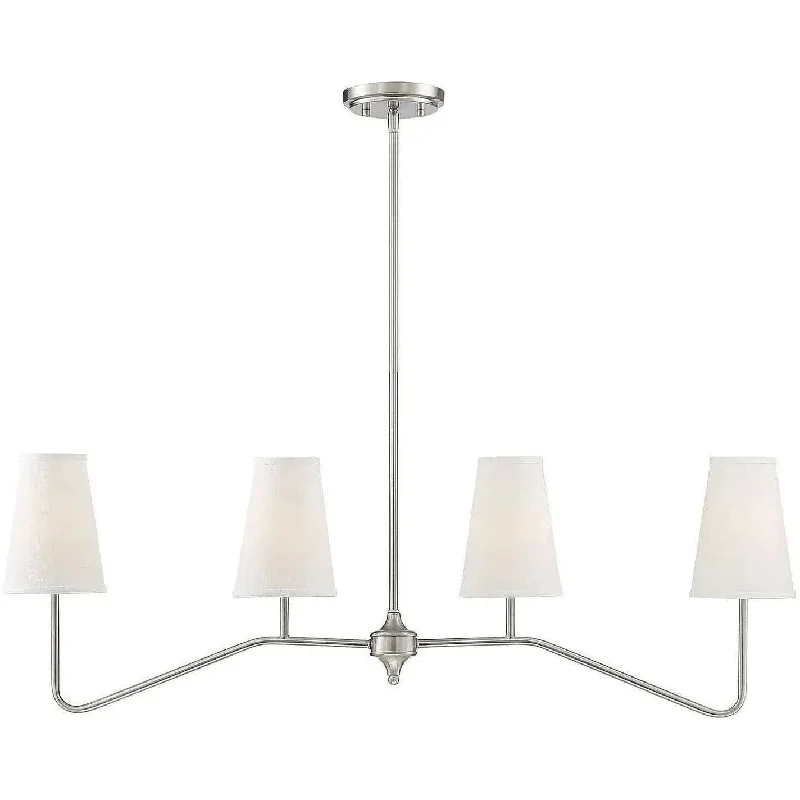 Track lighting for illuminating dining tablesMeridian Four Light Linear Chandelier