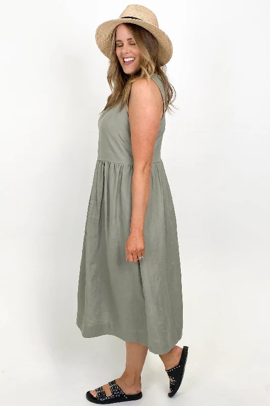 AS Colour Linen Dress Eucalyptus