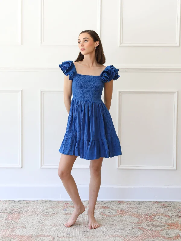 Bea Dress in Azur Double Gauze