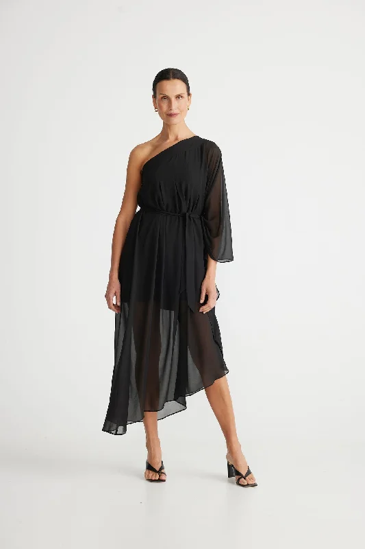 Brave+True Delilah Dress Black Georgette