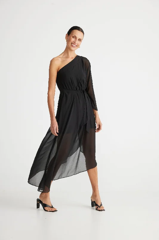 Brave+True Delilah Dress Black Georgette