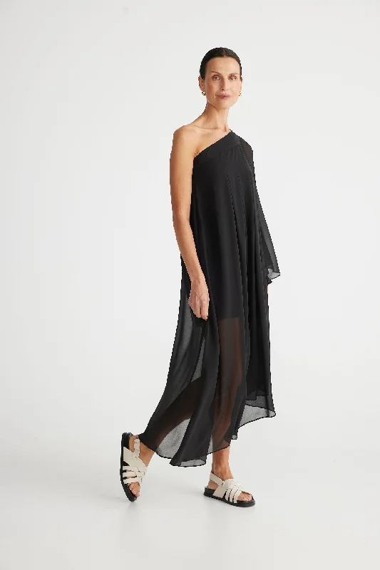 Brave+True Delilah Dress Black Georgette