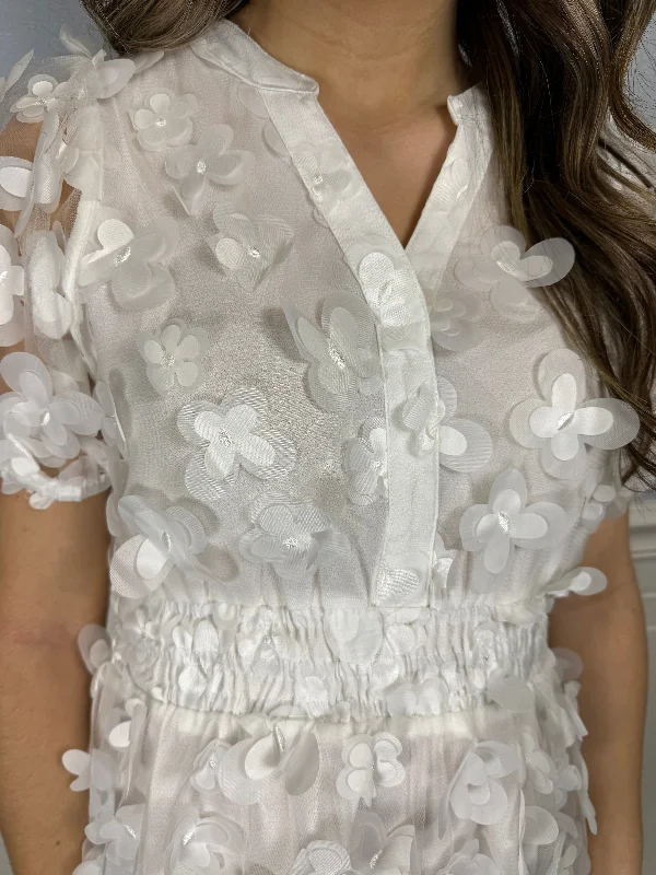 White 3D butterfly dress