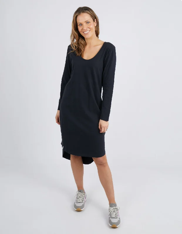 Elm Peachy L/S Tee Dress Black