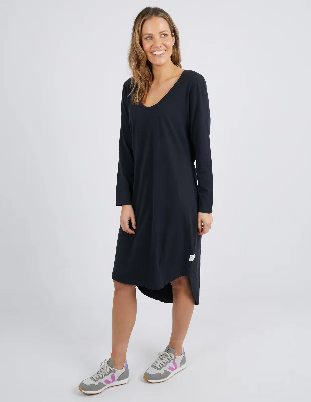 Elm Peachy L/S Tee Dress Black