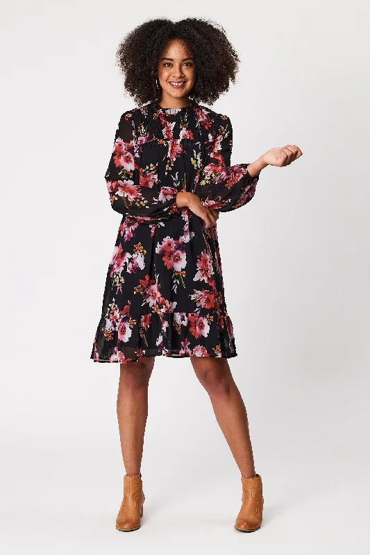 Gloss By Shine On Tiara Shirred Top Front Dress Autumn Floral