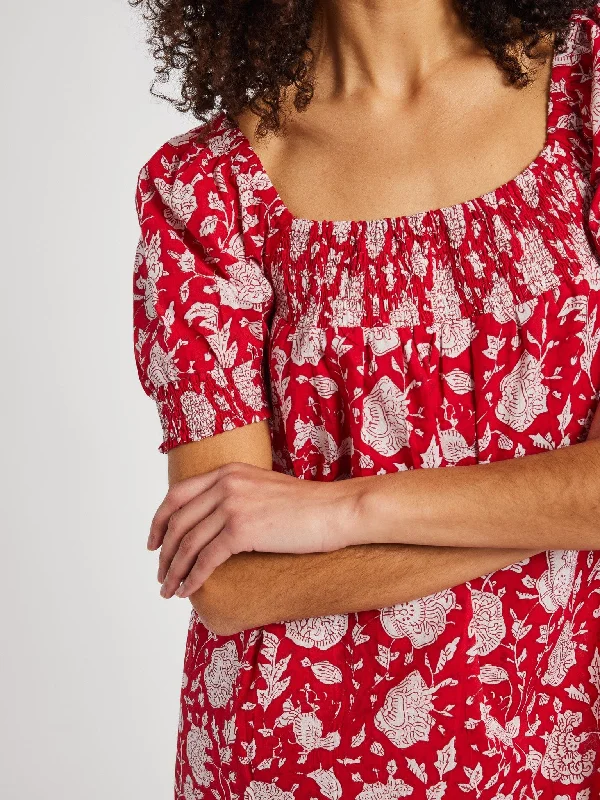 Jane Dress in Red Zinnia