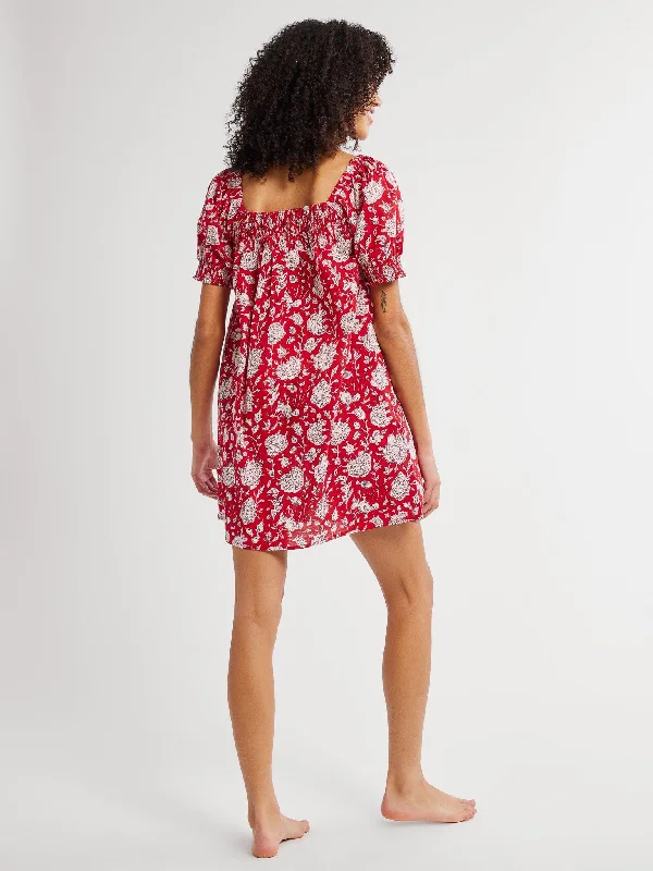 Jane Dress in Red Zinnia