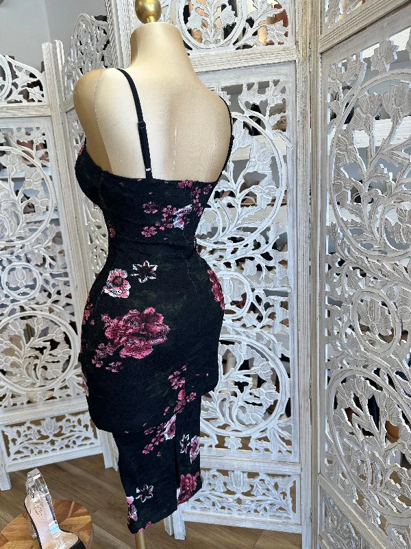 Lace Corset Floral Dress- Stretchy