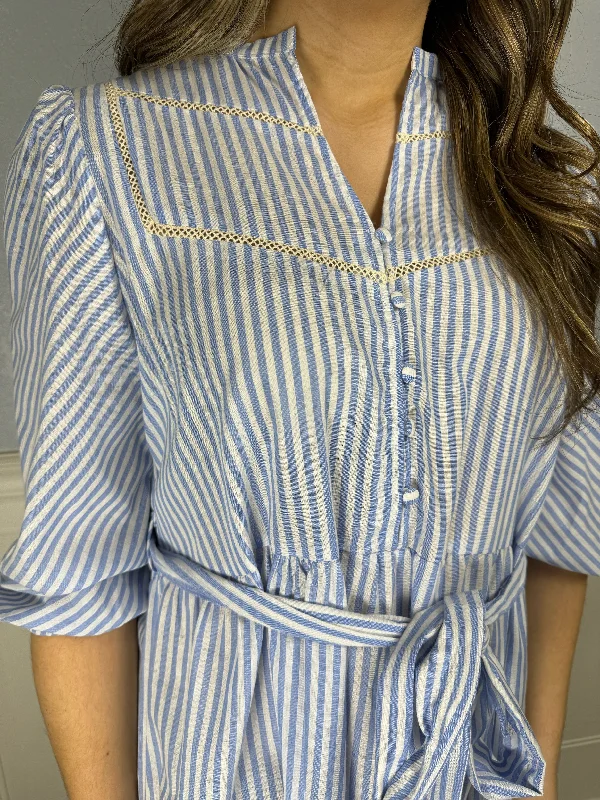 Light blue striped dress