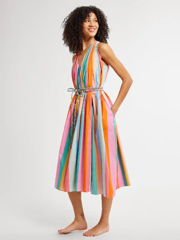 Marilyn Dress in Confetti Stripe