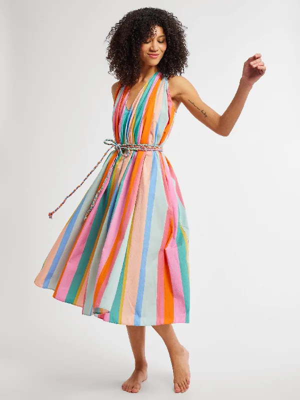 Marilyn Dress in Confetti Stripe