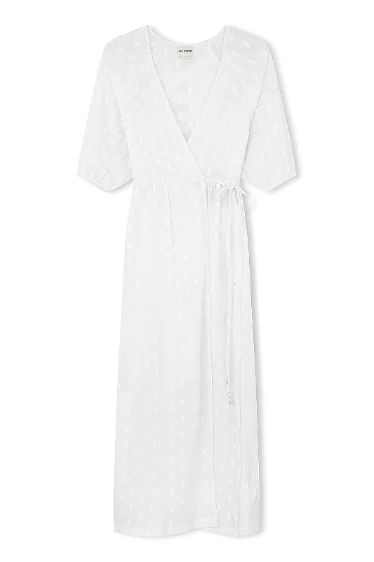 Milk Textured Wrap Dress