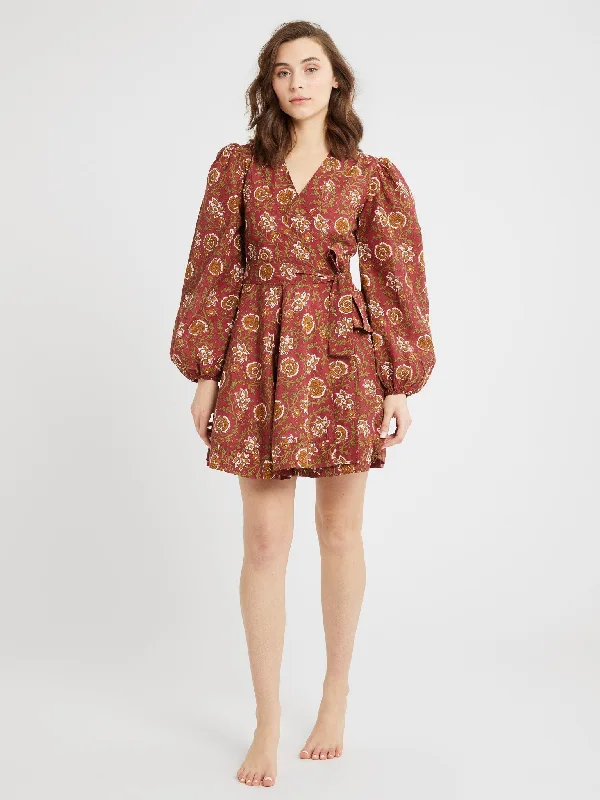 Nan Wrap Dress in Cinnabar