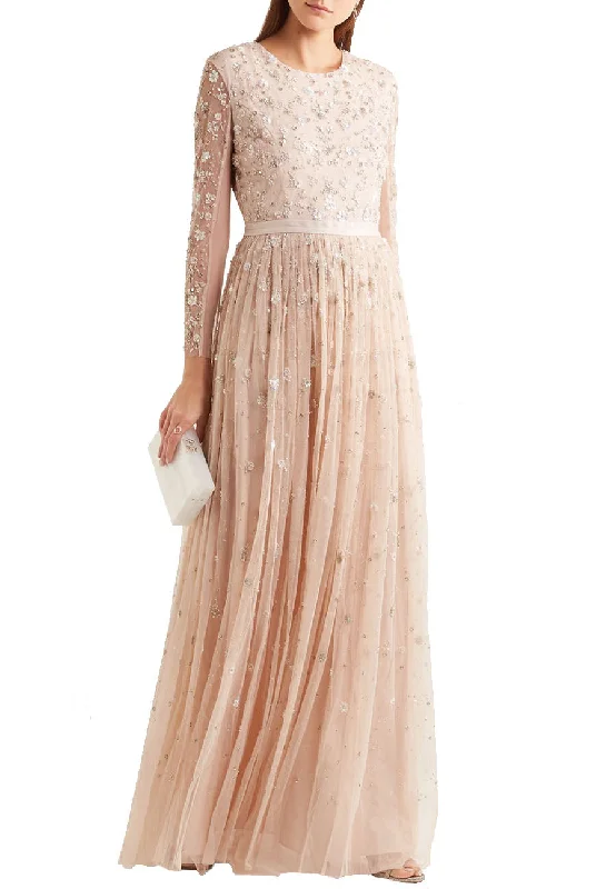 Blush Celestial Embellished Open Back Gown (UK 6)