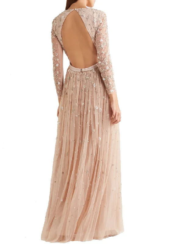 Blush Celestial Embellished Open Back Gown (UK 6)