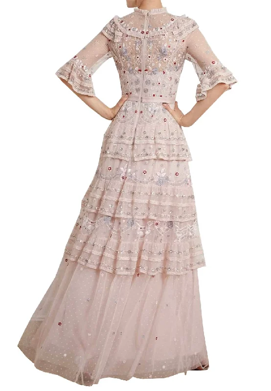 Blush Eden Floral Embroidered Gown (UK 10)