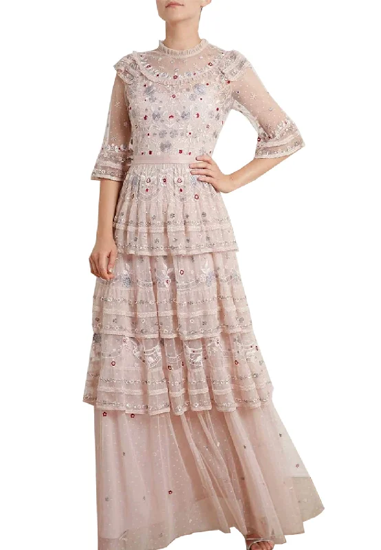 Blush Eden Floral Embroidered Gown (UK 6)