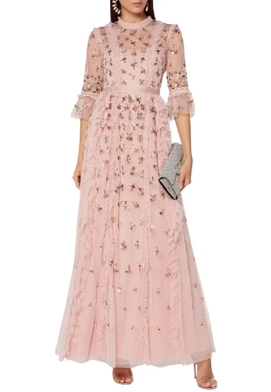 Blush Rococo Ditsy Embellished Gown