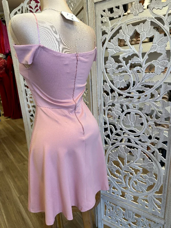 Off Shoulder Fit and Flare Mauve Dress- Stretchy, Estira