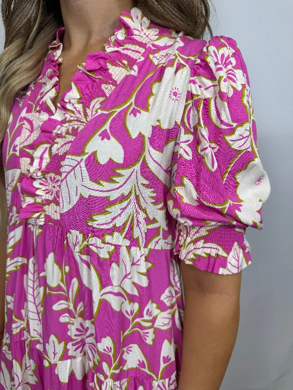 Pink floral maxi