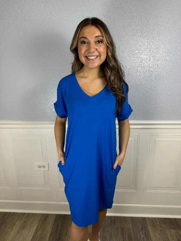 Royal blue buttery soft dress