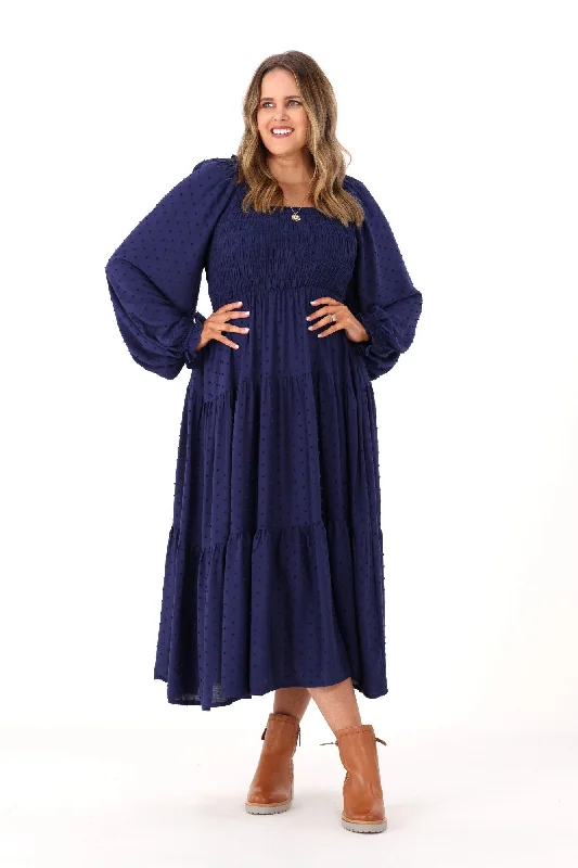 Salty Bright Rachel Dobby Dress Navy