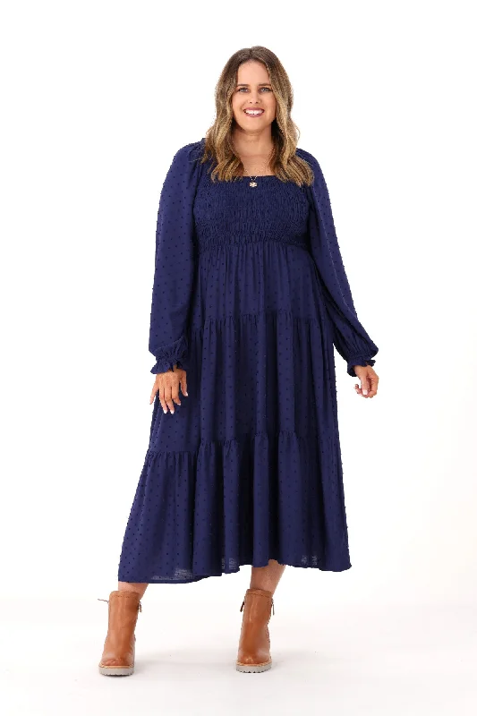 Salty Bright Rachel Dobby Dress Navy