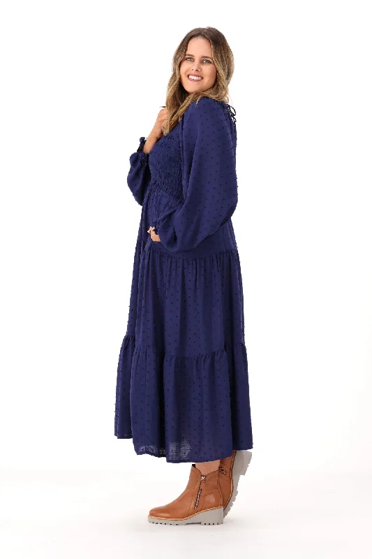 Salty Bright Rachel Dobby Dress Navy