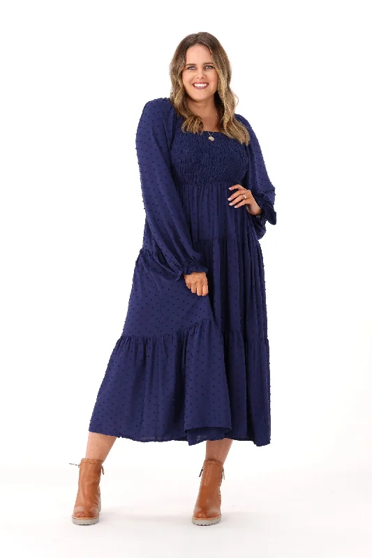 Salty Bright Rachel Dobby Dress Navy