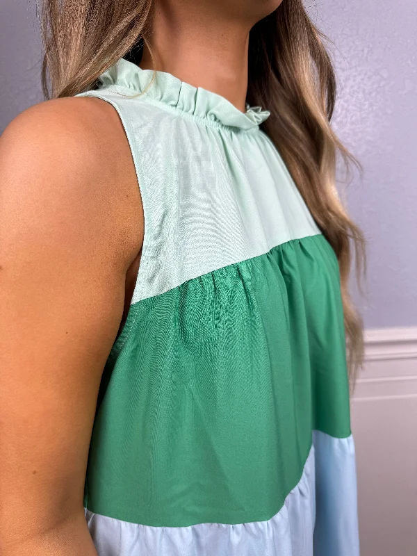 Shades of blue & green maxi