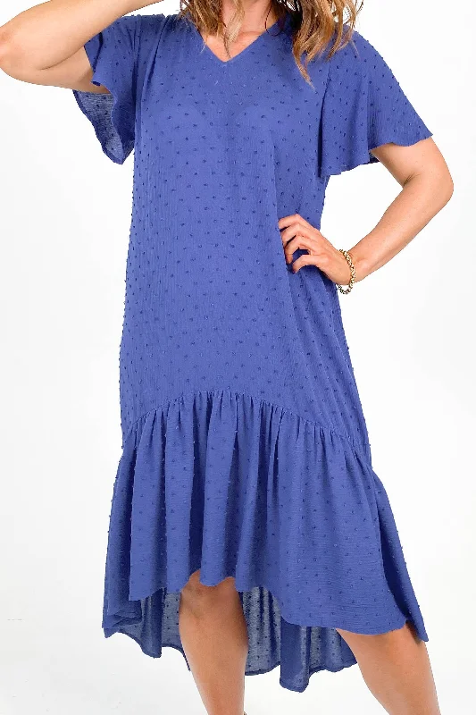 Shine On label Kiara Hi low Dress Cornflower