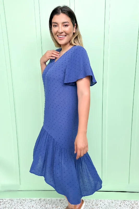 Shine On label Kiara Hi low Dress Cornflower