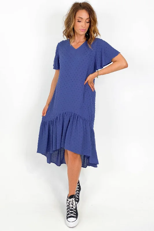 Shine On label Kiara Hi low Dress Cornflower