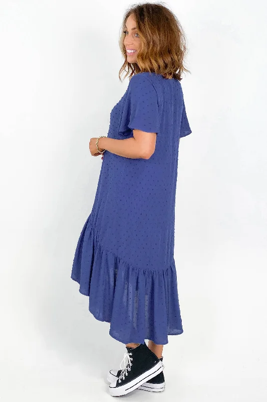 Shine On label Kiara Hi low Dress Cornflower