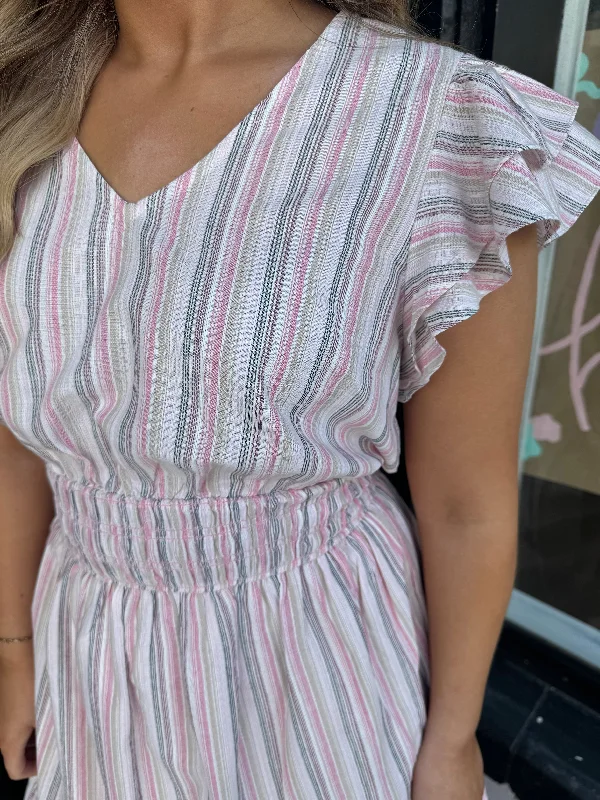 Striped linen dress