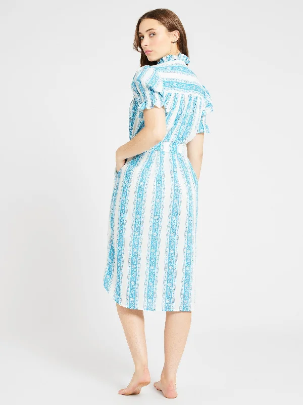 Vera Dress in Aqua Jaipur Stripe