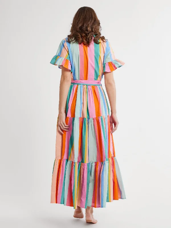 Victoria Dress in Confetti Stripe