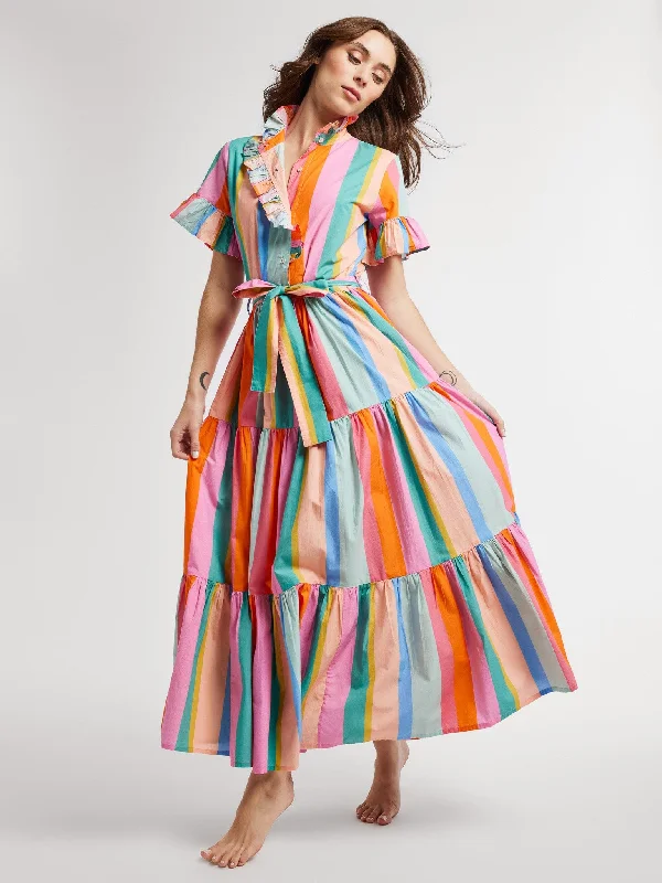 Victoria Dress in Confetti Stripe