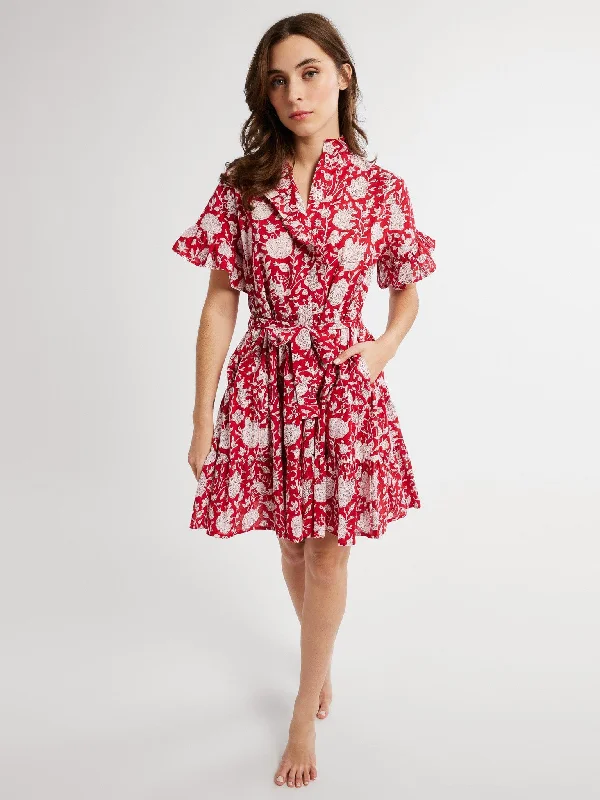 Violetta Dress in Red Zinnia