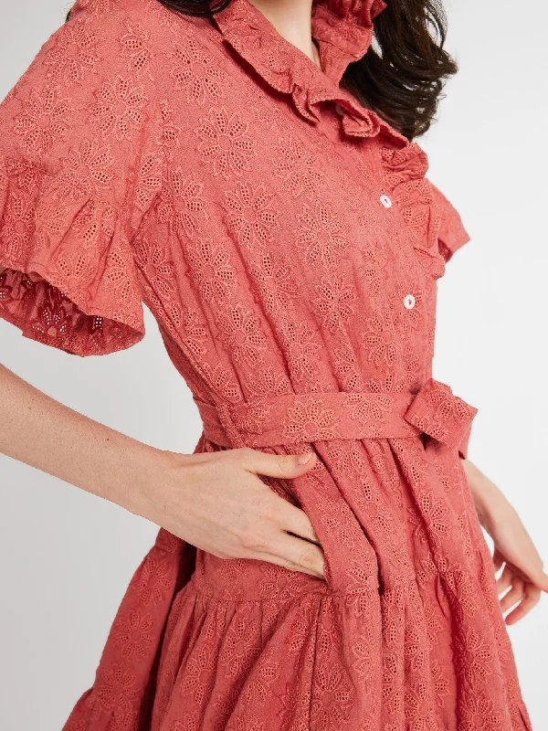 Violetta Dress in Rosewood Eyelet