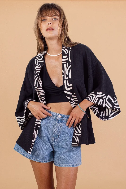 Cardigan Presley Black Abstract