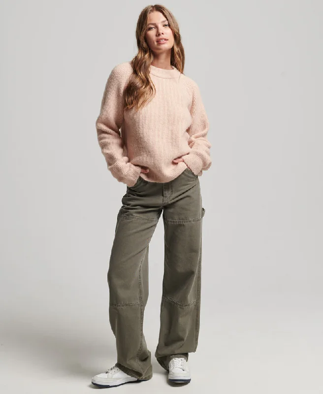 Vintage Essential Rib Crew | Dusty Pink Marle