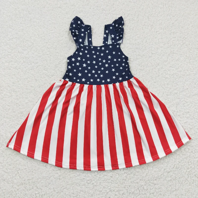 4th of July star stripe patchwork dress GSD0289