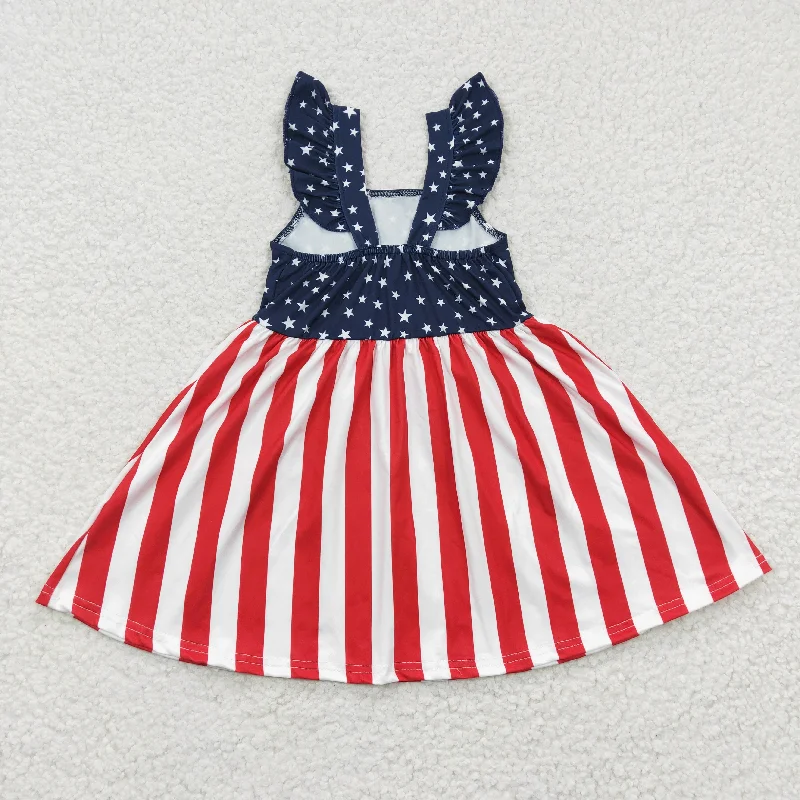 4th of July star stripe patchwork dress GSD0289