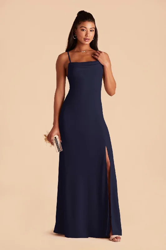 Ash Crepe Dress - Navy