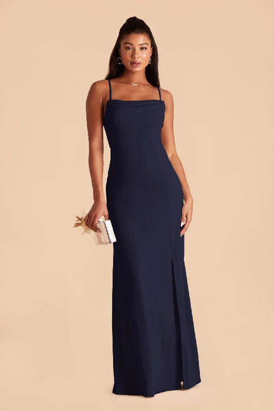 Ash Crepe Dress - Navy